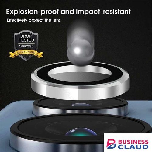 Samsung Galaxy S23 Phone Case, Silver Metal Ring Camera Lens Protector for Enhanced Protection