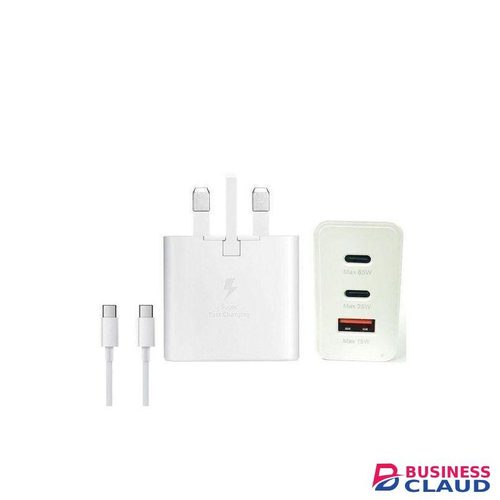 Samsung GALAXY (3 in 1)Trio)65 Watt 25 Watts 15 Watts Multi Port (Trio) Fast Charger with C to C CableFOR A17,A07SA06,A06S,A16,A26,A36,A56,A04,05,A05s, S23 Ultra Note 10/ Note 10+ 20 Ultra /S10 5G /S20/S20+/S20Ultra /S21Ultra/S22Ultra/Z Fold 3/ Z Flips