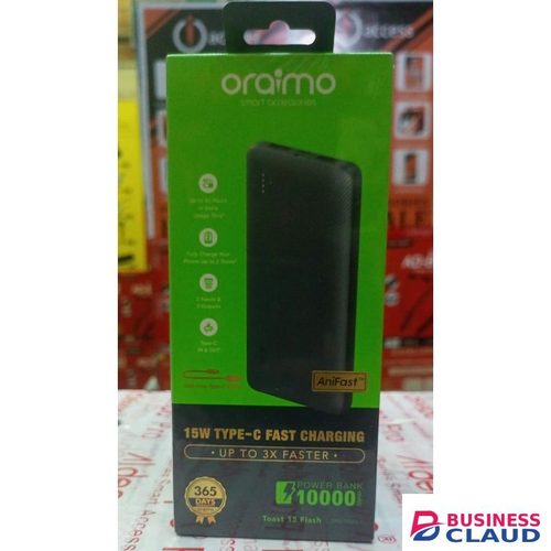 Oraimo 15 Flash 10000mAh Power Bank – 15W Type-C Fast Charging