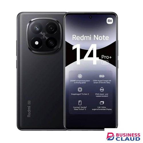 XIAOMI Redmi Note 14 Pro+ 5G, 6.67", 256GB + 12GB RAM (Dual SIM) 200MP Camera, 5110mAh - Midnight Black