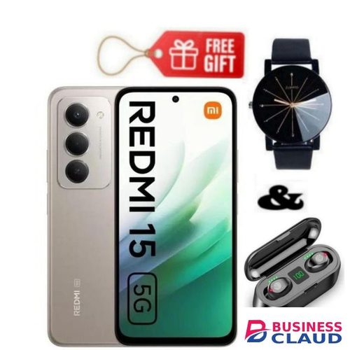 XIAOMI Redmi 15, 6.9' Display, 6GB RAM + 128GB ROM (Dual SIM) 50MP Camera, 7000mAh, Grey + Web Watch & F9 Earbuds