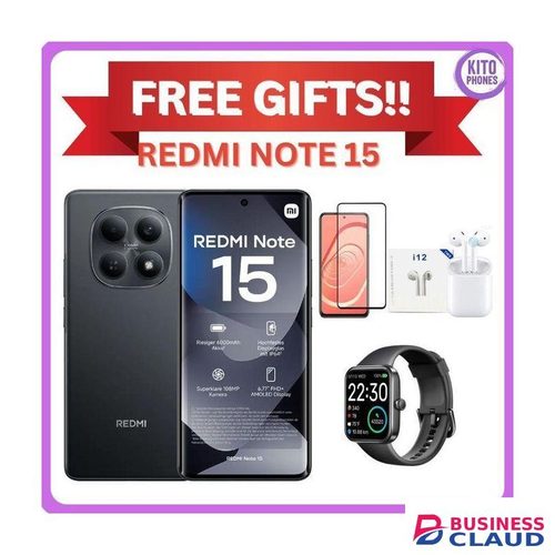 Redmi Note 15, 6.77", 8GB RAM + 256GB, 6000mAh,(12 Months Warranty) + FREE GIFTS(SMART WATCH+ EARPODS +SCREEN PROTECTOR)