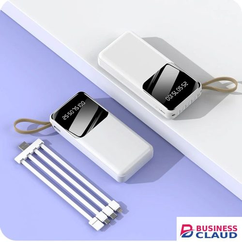 Amaya 20000mAh Power Bank fast charging with 4 lines for iPhone, Type C, Micro and USB ports