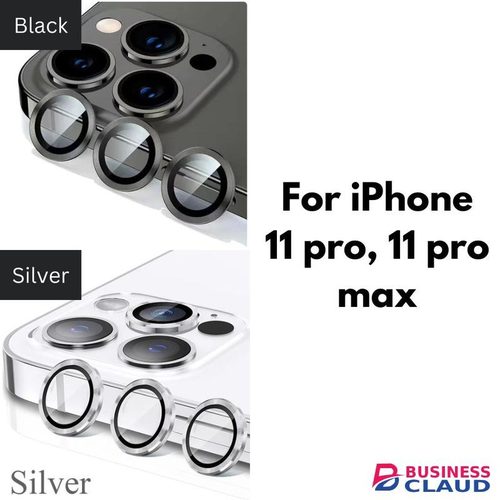iPhone 11 Pro Max Phone Case, Metal Ring Camera Lens Protector for Enhanced Protection for Second Device