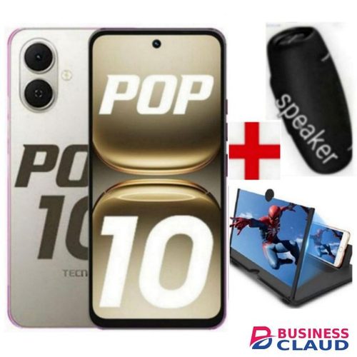 Tecno POP 10 Display: 6.67'' Up to 3GB RAM +64GB Storage, Battery-5000 mAh+ POWERBANK+ MAGNIFIER