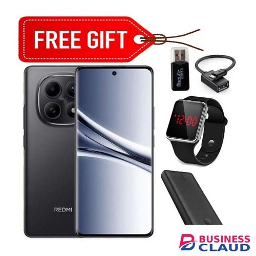 XIAOMI Redmi Note 15, 6.77" Curved Screen, 256GB + 8GB RAM 108MP (Dual SIM),6000mAh, Black (2YRs WRTY) - Midnight Black + Led watch, power bank,card reader & otg
