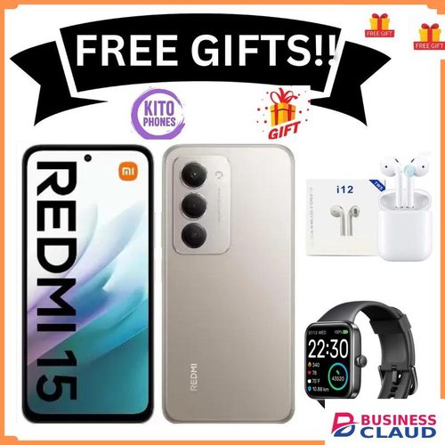 Redmi 15 4G, 6.9", 8GB RAM + 256GB, 7000mAh +Free GIFTS(SMART WATCH +earpods)