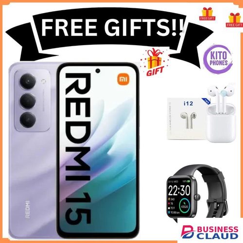Redmi 15 4G 6.9" 128GB ROM +6GB RAM 7000mAh 33W charger ip64 50MP +8 MP CAMERA Free GIFTS (SMART WATCH +earpods)