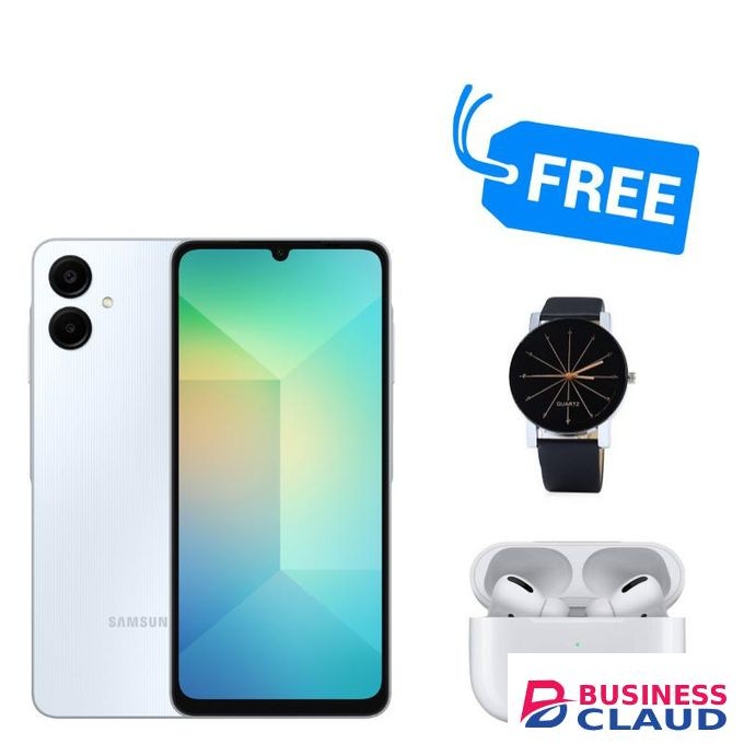Samsung GALAXY A06.IPS LCD 6.7" INCHES,4GB RAM/64GB ROM,DUAL SIM,5000MAH,WATCH & BUDS