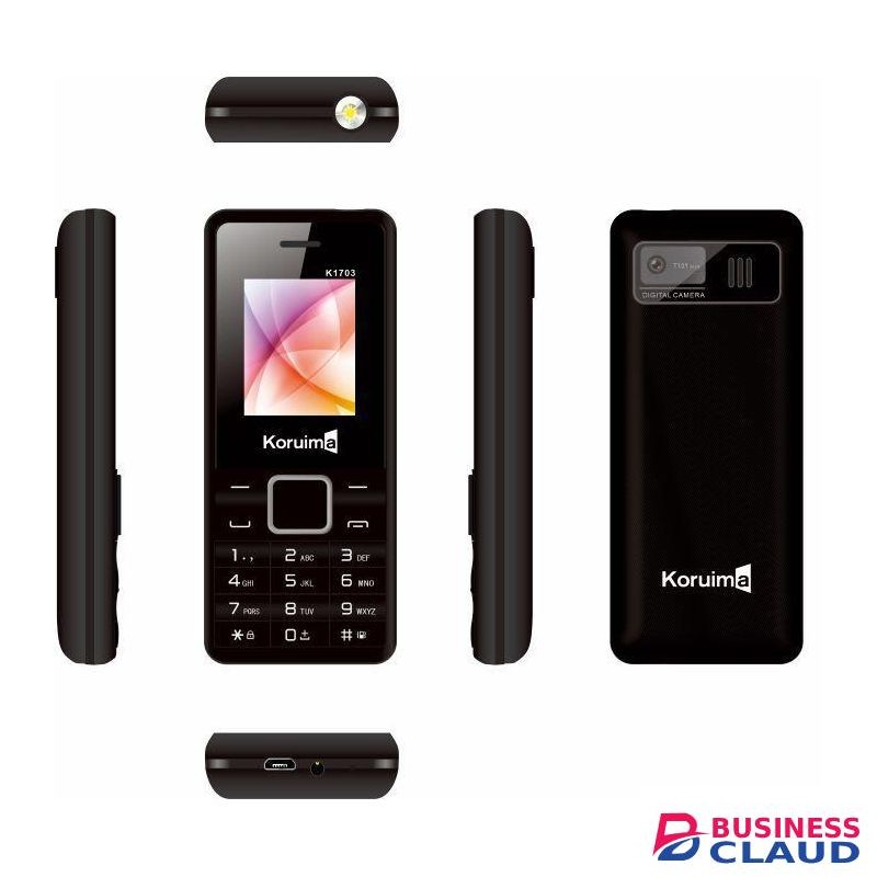 Koruima K1703 Feature Phones 1.77" 1800mAh 5V 1A Charger Micro SD Up to 64GB Larger Battery Button Mobile Phones