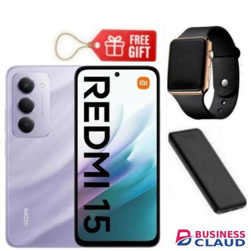 XIAOMI REDMI 15 4G, 6.9 Inches Display, 256GB ROM + 8GB RAM, Dual SIM, 7000mAh Battery (24 Months Warranty) + Led Watch & Power Bank