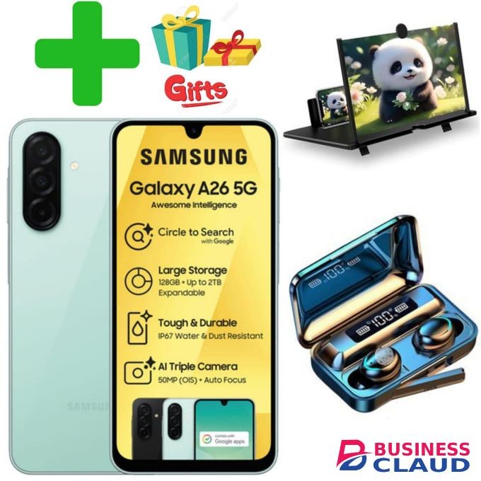 Samsung Galaxy A26 5G, 6.7'' 8GB RAM + 256GB ROM, 50MP, Dual Sim+GIFTS,SMART WATCH..