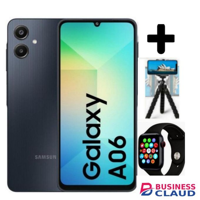Samsung A06, 6.7'' Display, 4GB RAM + 64GB ROM,50MP Camera, 5000mAh+SMARTWATCH+TRIPODSTAND