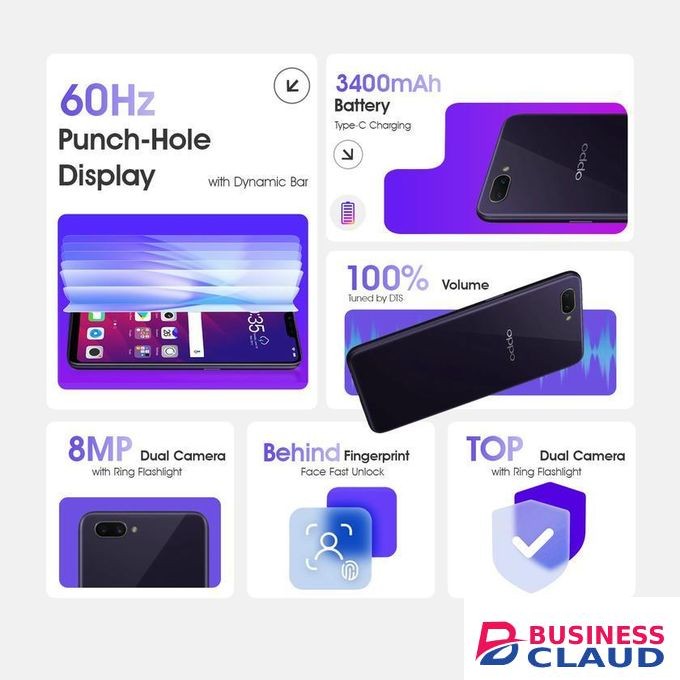 OPPO A3s Purple 6.2" 4+64G 13MP+2MP 4230mAh