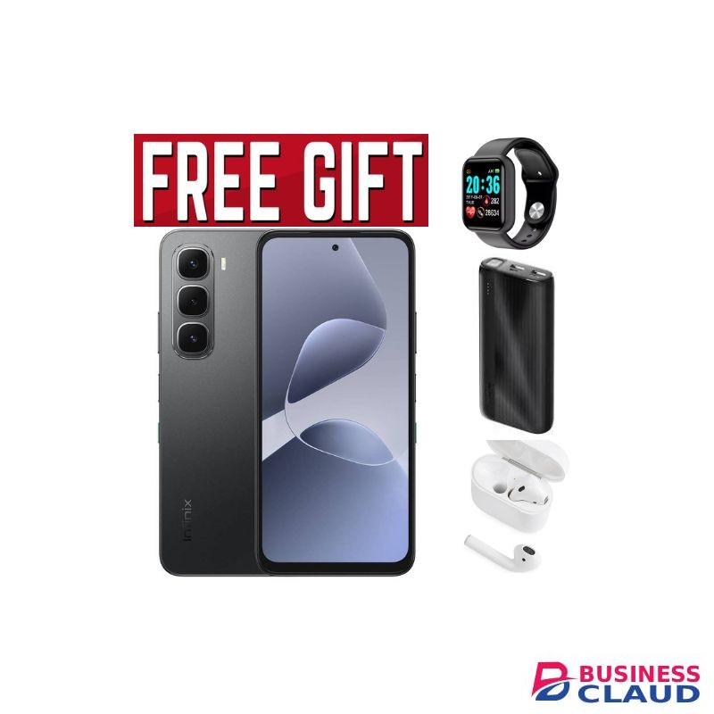Infinix Hot 60i 4G"6.7-inch, 8GB RAM+256GB ROM' Battery: 5160mAh COMES WITH FREE GIFTS ( AIRPODS + SMART WATCH +POWERBANK ) FOR YOU (Black)