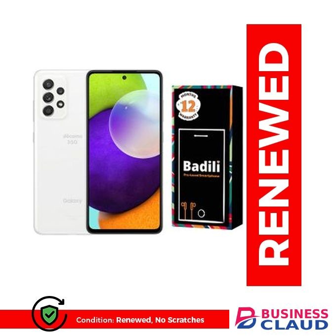 Samsung Galaxy A52 5G - 6GB RAM + 128GB ROM - Single SIM - Refurbished by Badili- Android Smartphone - White.