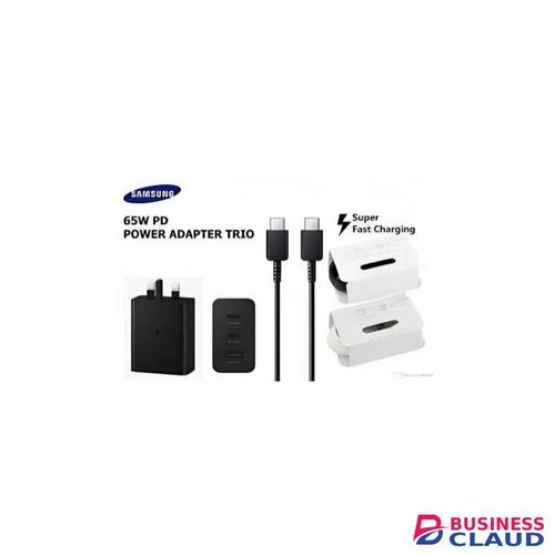Samsung Super Fast USB C Wall Charger 65w Trio Full charger for Galaxy A06/A16/ S25/ S24/S23/S22/S21 FE/S22+/S20 FE/S10e/S9/S8/Z Note 20/21, A15 5G/A14 5G/A54/A55/A13 5G/A03s/A53 5G/A35/A23/A24/