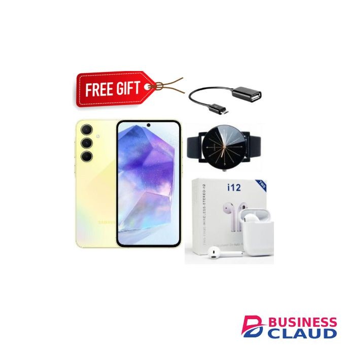 Samsung Galaxy A55 5G, 6.6", 256GB ROM + 8GB RAM (Dual SIM), 5000mAh - Awesome Lemon+Free Gifts