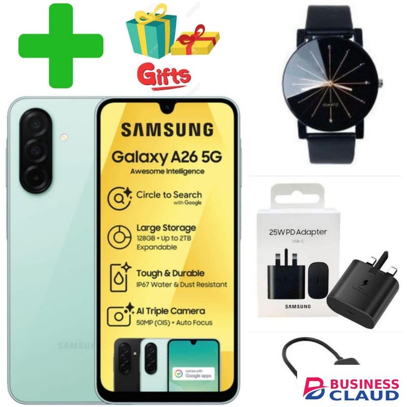 Samsung Galaxy A26 5G, 6.7'' 6GB RAM + 128GB ROM, 50MP, Dual Sim+GIFTS,WEB WATCH,OTG,ADAPTER