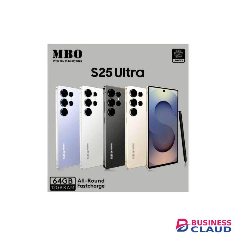 Mbo S25 Ultra 4G - 6.9" AMOLED Display 128GB ROM 6GB RAM 48MP 5500mAh (with STYLUS PEN, Bluetooth EARBUDS) - Black