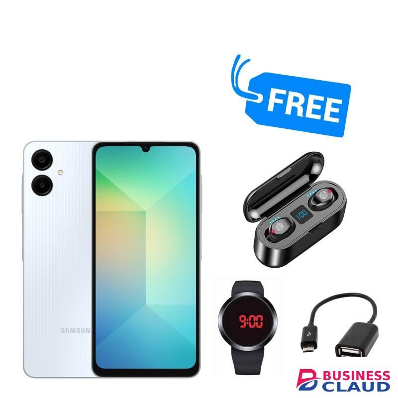 Samsung GALAXY A06,6.7 INCHES DISPLAY,(4GB RAM +128GB ROM)DUAL SIM,5000MAH,50MP & FREEBIES PACK