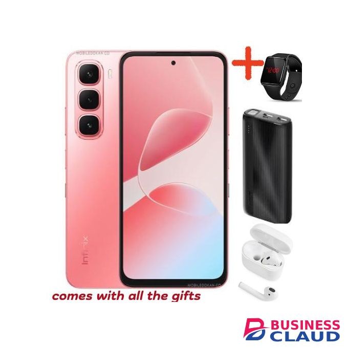 Infinix Hot 60i 4G"6.7-inch,12 GB(6+6)RAM+128GB ROM' Battery: 5160mAh COMES WITH FREE GIFTS ( AIRPODS + LED WATCH +POWERBANK ) FOR YOU (Neon Red)