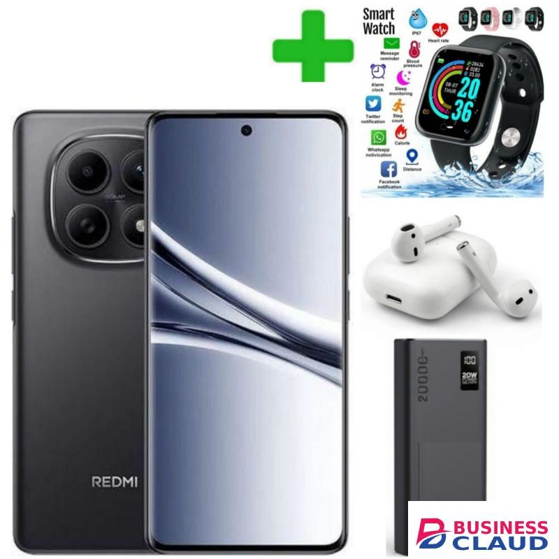 XIAOMI Redmi Note 15 Pro, 6.83" AMOLED, 256GB + 8GB RAM (Dual SIM), 50MP, Multi-Directional PDAF, (2YRs WRTY)Black+Smart watch+Earpods+Power bank