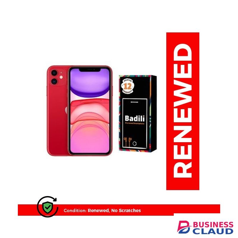 iPhone 11 – 4GB RAM, 128GB Storage, Dual 12MP Camera, 6.1" Liquid Retina Display, 3110mAh Battery – 12 Months Warranty – Dual SIM – 4G LTE - Refurbished by Badili - Red