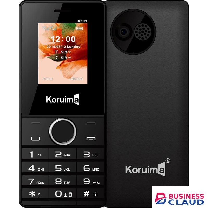 Koruima K101 Button Phones 1.77" 1800mAh Larger Battery Detachable Charger with Type-C Cable Dual Sim New Phones Black