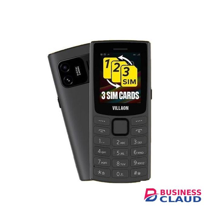 VILLAON V120, 1.77", 1000mAh, Triple-SIM Feature Phone - Black