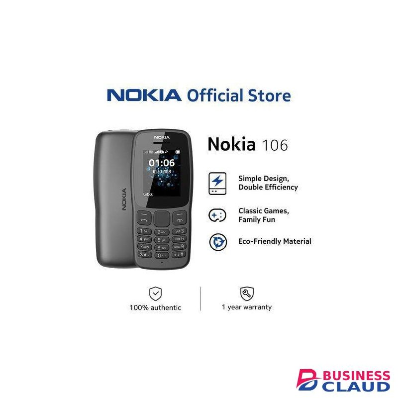 Nokia 106 Dual SIM Feature Phone with Long Battery Life, Original Kabambe Katululu kaduda Strong Signal Reception, Durable Build Quality, Bright Display Screen, Loud Speaker, Classic Keypad Design Reliable GSM Mobile Phone for Calls, SMS & Everyday Use