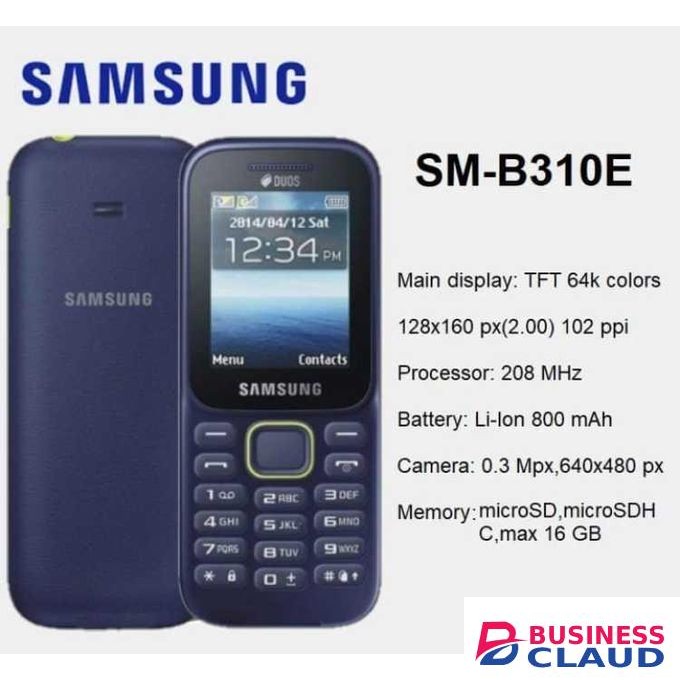 Samsung SM-B310 DUOS Original Kabambe Katululu Button Phone Blue with 2 Inch Display Screen, Dual SIM Support, FM Radio Function, Long Battery Life, Loud Speaker, Durable Body Build Classic Feature Phone for Calls, SMS and Daily Use