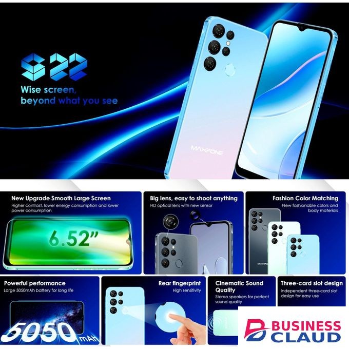 Maxfone S22- 6.52" 16GB ROM 2GB RAM 8MP 5050mAh 3G - Grey