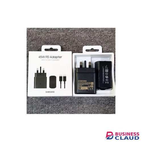 Samsung 45W Super Fast C To C Charger For Galaxy S20,S20 Plus, S20 Ultra,S21, S21 Plus, S21 Ultra, S22, S22Plus, S22 Ultra, S23,S23 Plus, S23 Ultra, S24, S24 Plus, S24 Ultra, S25, S25 Plus, S25 Ultra, A16, A26, A36, A56, Note 10 Plus, Tab S8, Z Fold 5, A1