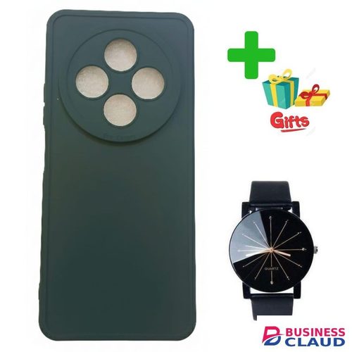 REDMI 14c Silicone Soft Back Cover/phone Case//+QUARTZ WRIST WATCH