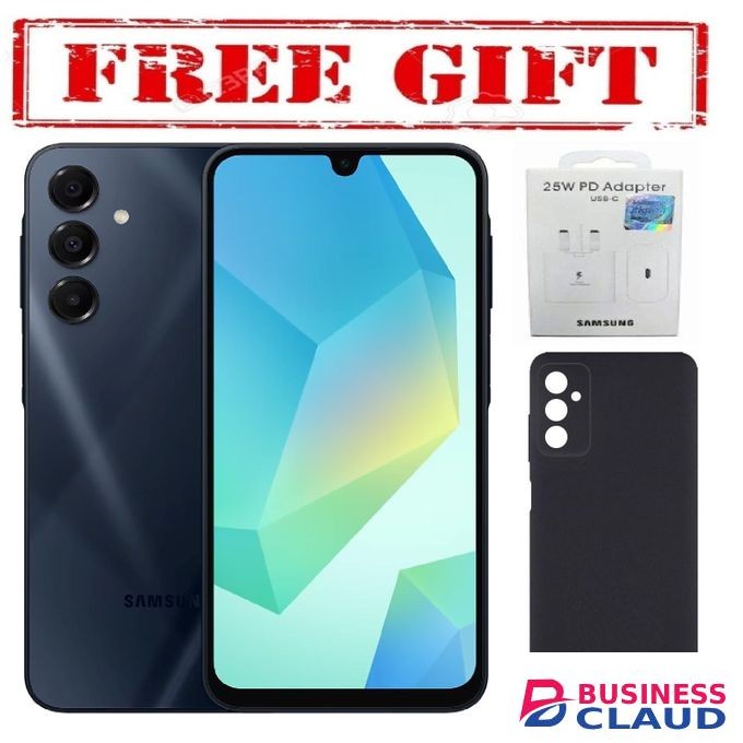 Samsung GALAXY A16, 6.7'' HD+, 4GB RAM + 128GB ROM, DUAL SIM, 50MP, 5000mAh . COMES WITH FREE GIFTS (C TO C HEADER + SILICONE COVER ) FOR YOU BLACK