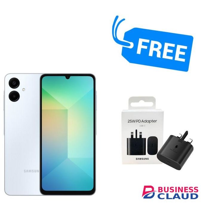 Samsung GALAXY A06,IPS LCD 6.7" INCHES,(4GB RAM +64GB ROM)DUAL SIM,5000MAH,50MP, & ADAPTER