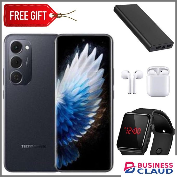 Tecno Spark 40 Pro Plus,3D AMOLED Display, UP to 16GB RAM + 128GB ROM (Dual Sim) 50MP, 5200mAh, 30W Wireless Charging +Powerbank +LEDwatch+Earpods