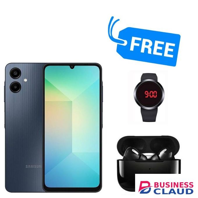 Samsung GALAXY A06,6.7 INCHES DUAL SIM,(4GB RAM +64GB ROM)5000MAH,FREE BUDS. & WATCH,BLACK
