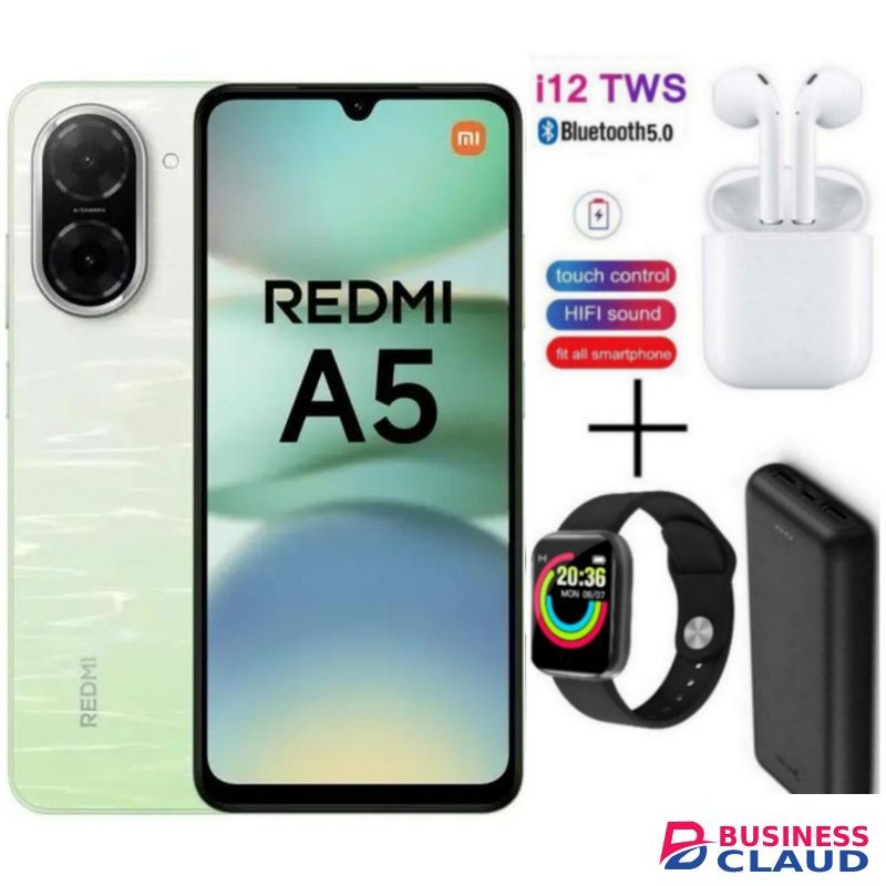 XIAOMI Redmi A5, 3GB RAM + 64GB ROM Memory, 6.88", 5200mAh, Dual Sim, 32MP - Green + FREE AMAZING GIFTS