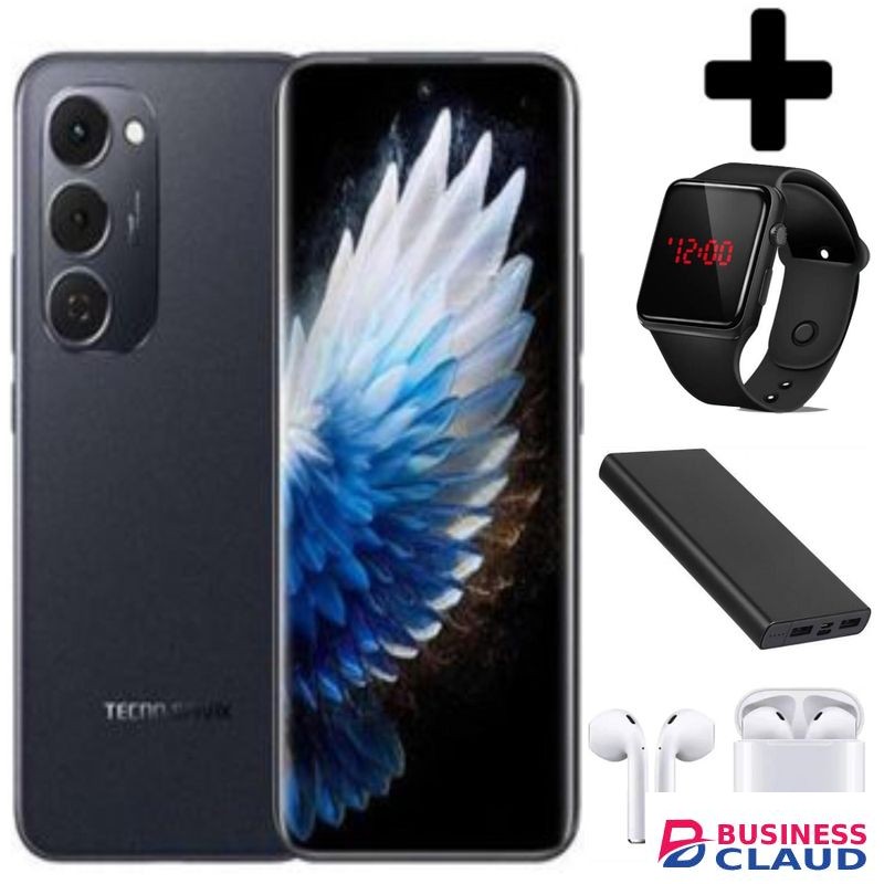 Tecno Spark 40 Pro Plus, 3D AMOLED Display, UP to 16GB RAM + 256GB ROM (Dual Sim) 50MP, 5200mAh, 30W Wireless Charging+Powerbank+LEDwatch&Earpods