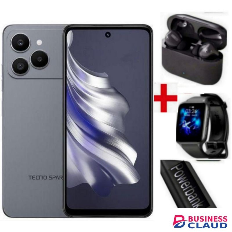 Tecno Spark 40, 6.67''Display, 128GB Storage+ 4+4GB RAM,(Dual) 50MP, 5200 MAh+ EARPODS+WATCH+POWERBANK
