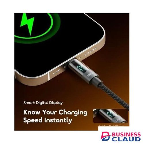 Oraimo DigiLine 100W Fast Charging Cable with Real-Time Power Display – USB-C to USB-C PD Fast Charge & Data Transfer Cable for Smartphones, Tablets & Laptops