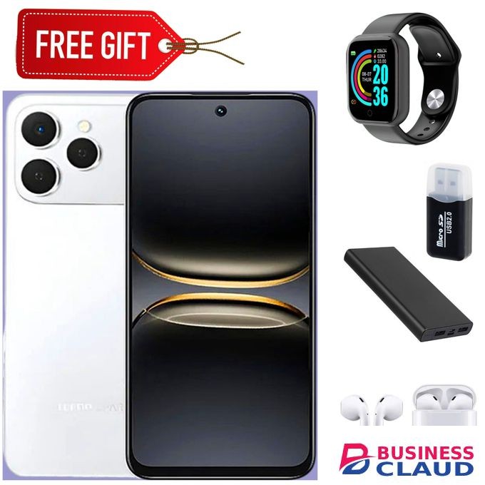 Tecno Spark 40, 6.67'' HD+, UP to 8GB RAM + 128GB ROM (Dual Sim) 50MP, 5200 mAh+Smartwatch+CardReader+powerbank+Earpods