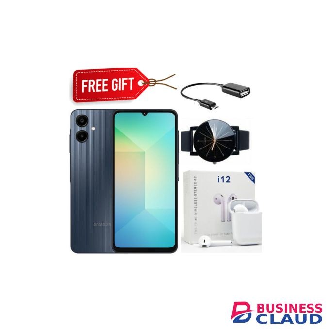 Samsung A06, 6.7'' Display, 4GB RAM + 128GB ROM (Dual Sim) 50MP Camera, 5000mAh - Black + Free Gifts