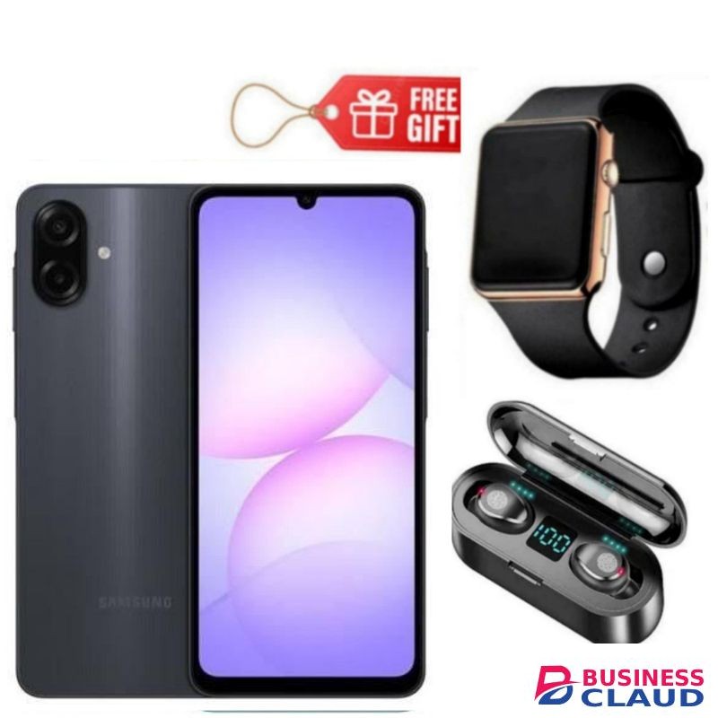 Samsung Galaxy A07, 6.7", 8GB RAM + 256GB RM (Dual SIM), 5000mAh, Black + F9 Earbuds & Led Watch