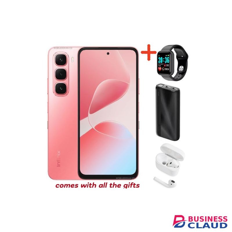 Infinix Hot 60i 4G"6.7-inch,12 GB(6+6)RAM+128GB ROM' Battery: 5160mAh COMES WITH FREE GIFTS ( AIRPODS + SMART WATCH +POWERBANK ) FOR YOU