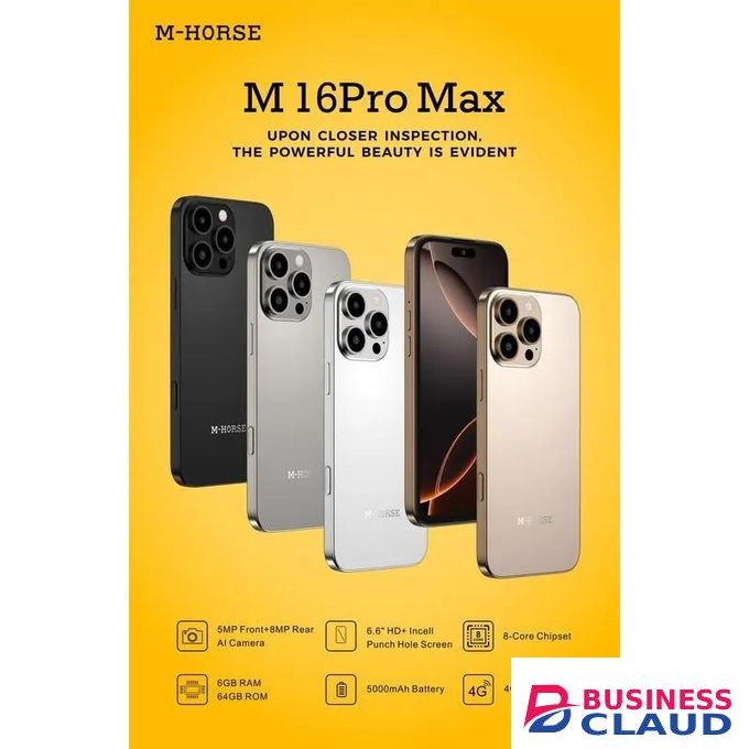 M Horse M16 Pro Max 6.6'' HD + incell 4GB RAM + 64GB ROM 5MP Front camera +8MP Rear camera 5000mAh battery capacity