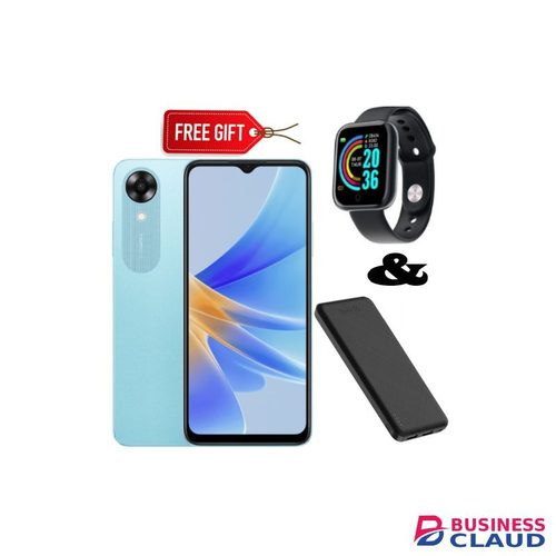 Oppo A17K, 6.56'' 3GB + 64GB, (Dual SIM) 5000MAh - Blue + Smart Watch & Power Bank