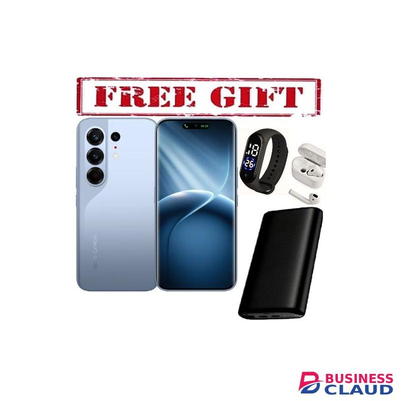 Tecno CAMON 50 PRO- 6.67"Curved Screen (256/8GB) DualSIM, 5200mAh Battery. COMES WITH FREE STRAP WATCH , POWERBANK AND AIRPODS FOR YOU BLUE